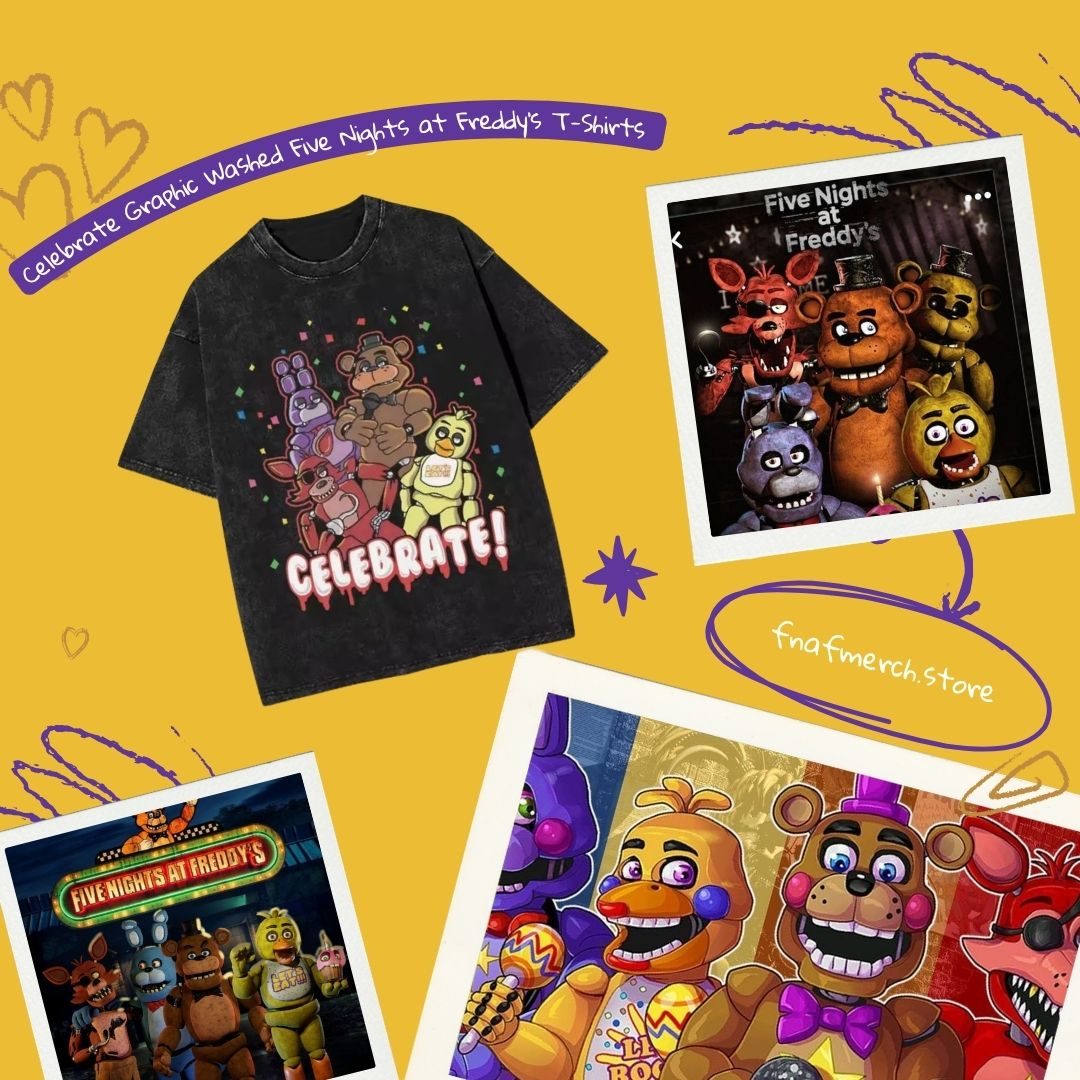 Celebrate Graphic PTTT2008 Washed  Five Nights at Freddy's T-Shirts